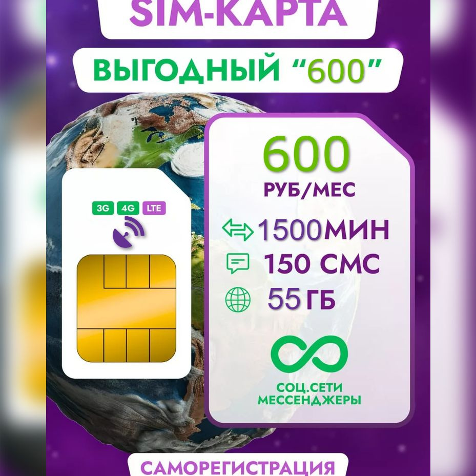 SIM-карта Мегафон для телефона за 600 рублей. #1