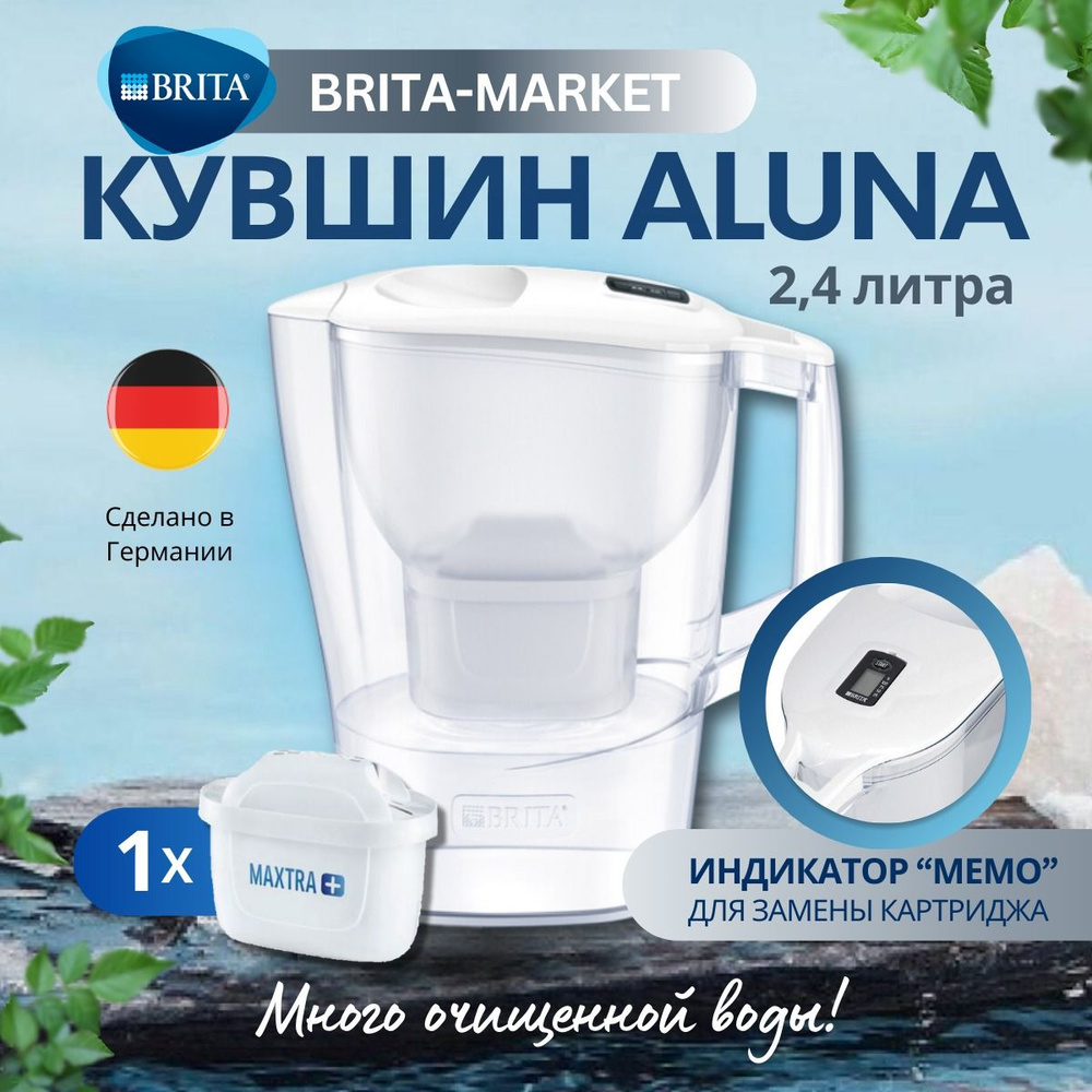 Фильтр кувшин для воды BRITA Aluna 2,4 л Белый с 1 картридж #1