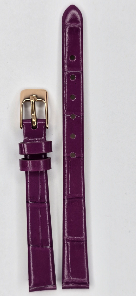 Milano rus Ремешок для часов Натуральная кожа фиолетовый 10мм,M(имитация крокодила)  #1