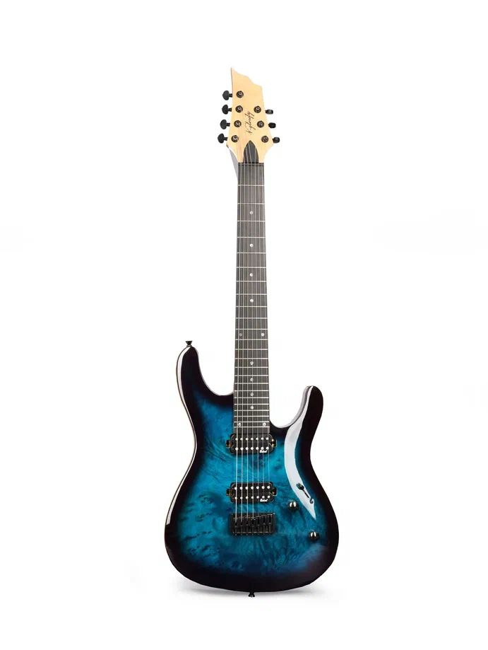 Электрогитара семиструнная голубая 2 хамбакера, электрическая гитара  #1