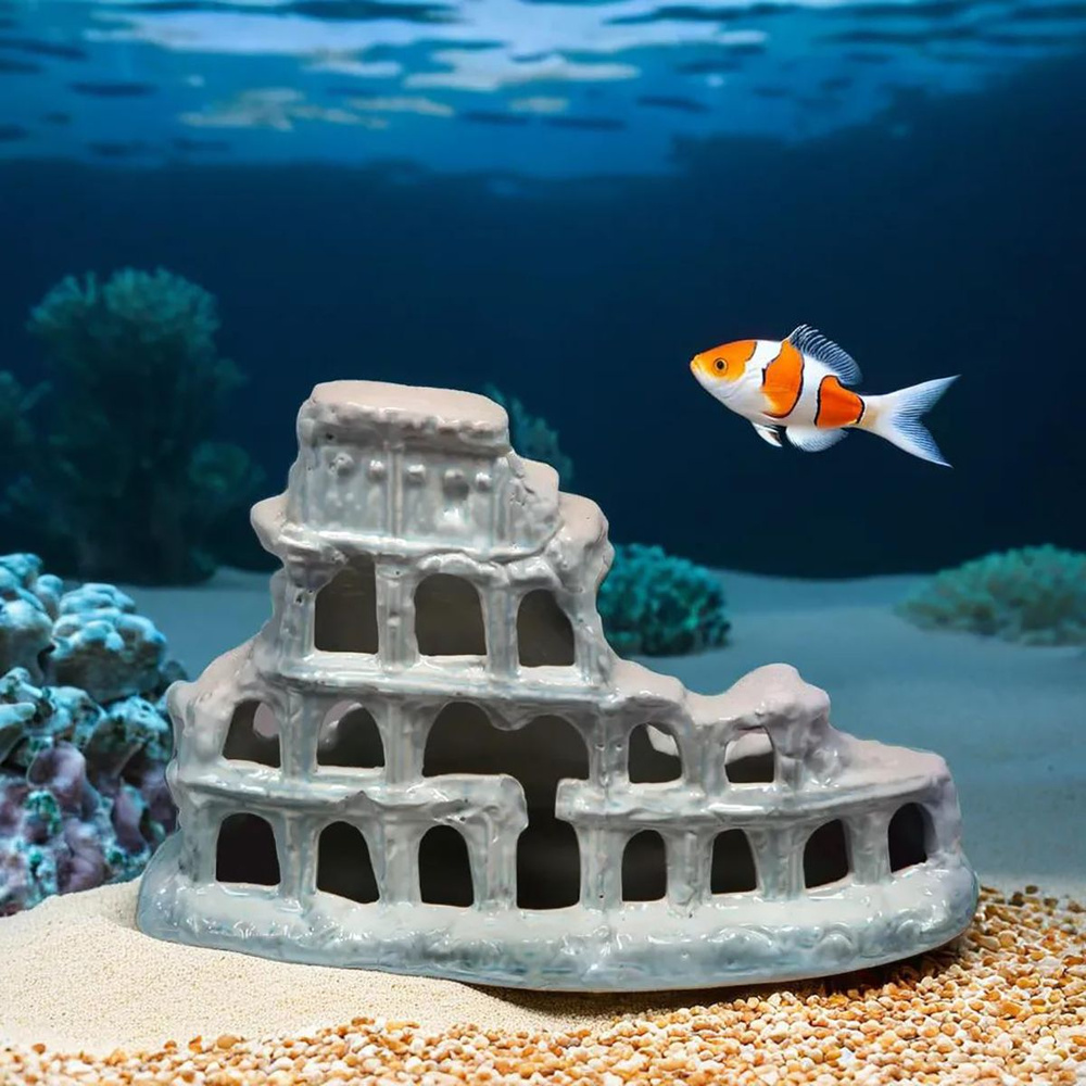 Декор для аквариума Колизей 21х9х15см CHILL CHOLL керамика фарфор для аквариума  #1