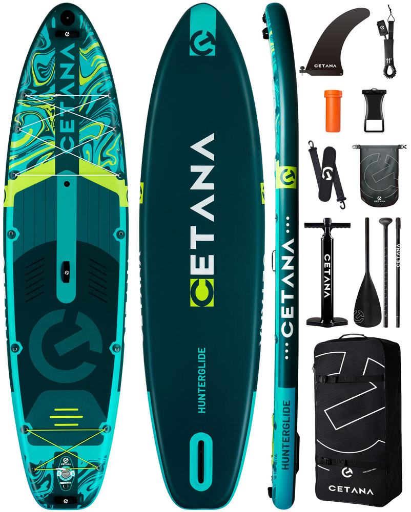 Надувная двухслойная SUP-доска CETANA HunterGlide GREEN 11'6"x35"x6" 350*88*15CM / комплект STD /Сап #1