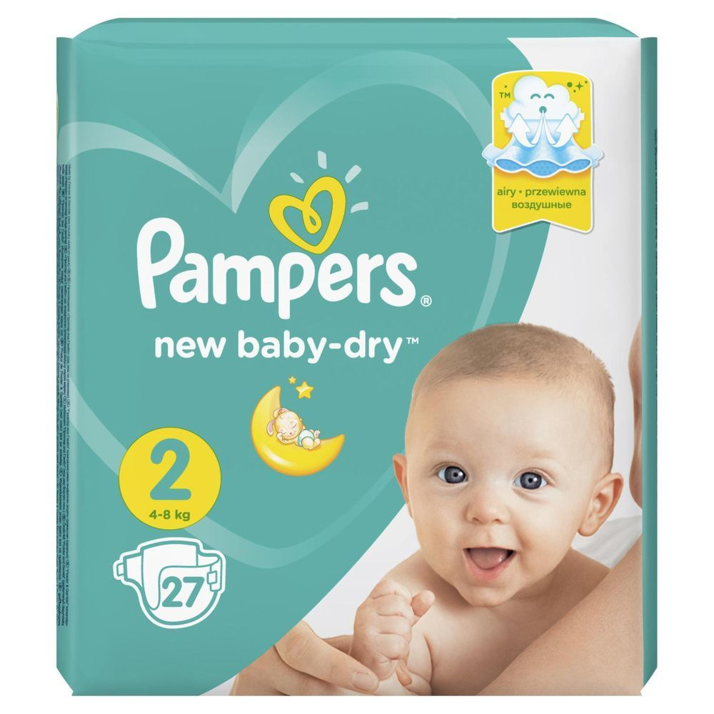 Pampers (Памперс) подгузники New Baby-Dry 2 (4-8 кг) N27 #1