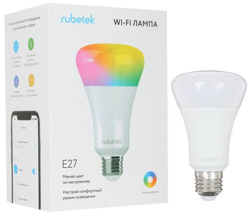 Умная светодиодная лампа Rubetek RL-3103 Wi-Fi, E27, 7 Вт, 600 лм, 220-240 В / 50 Гц  #1