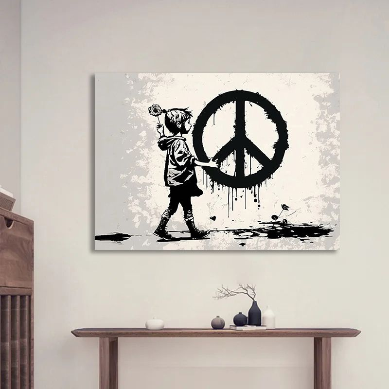 Картина Бэнкси, Banksy, уличное граффити, 80х110 см. #1