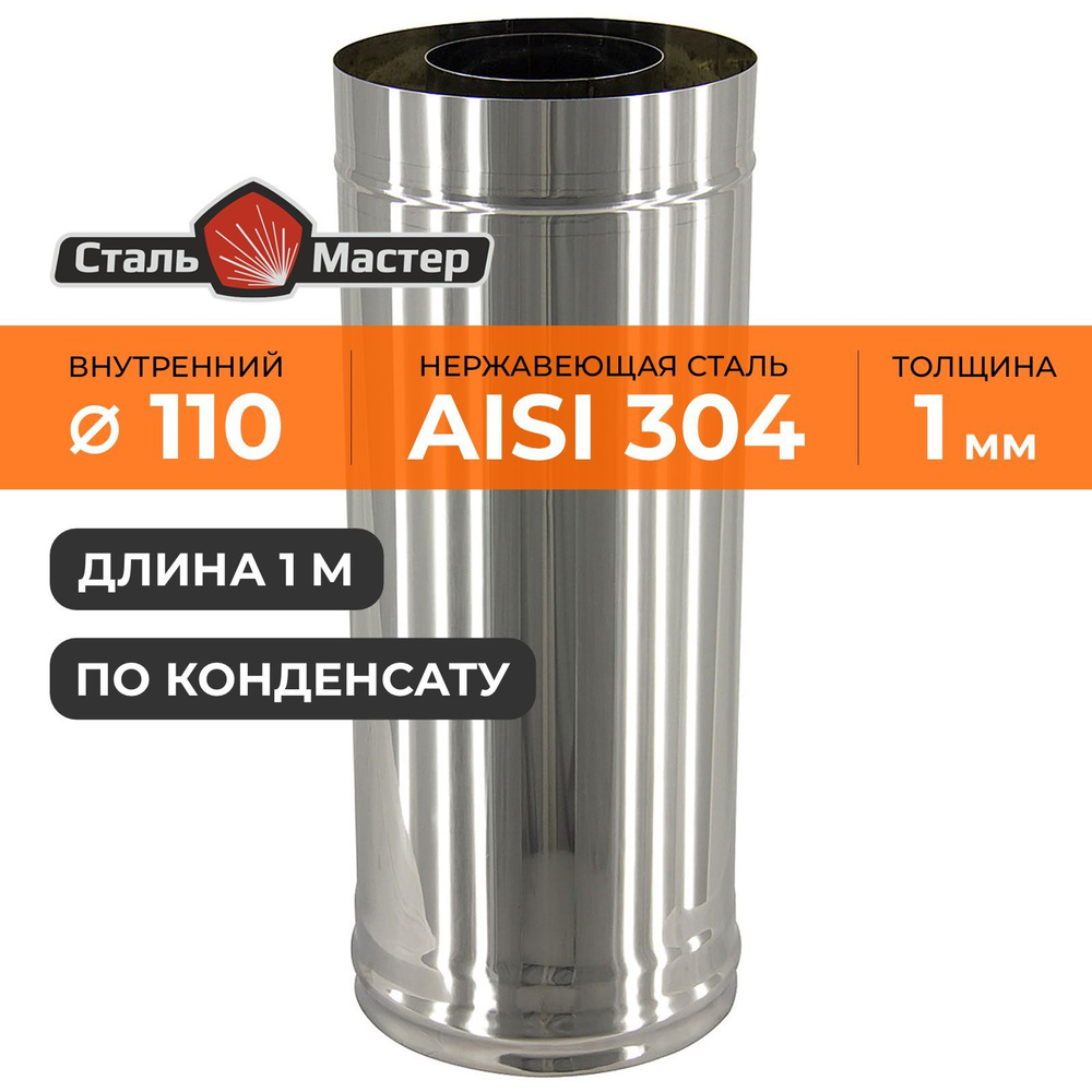 Сэндвич К 110 / 200 1,0 м нерж 1 мм (AISI 304) / нерж 0,5 мм #1