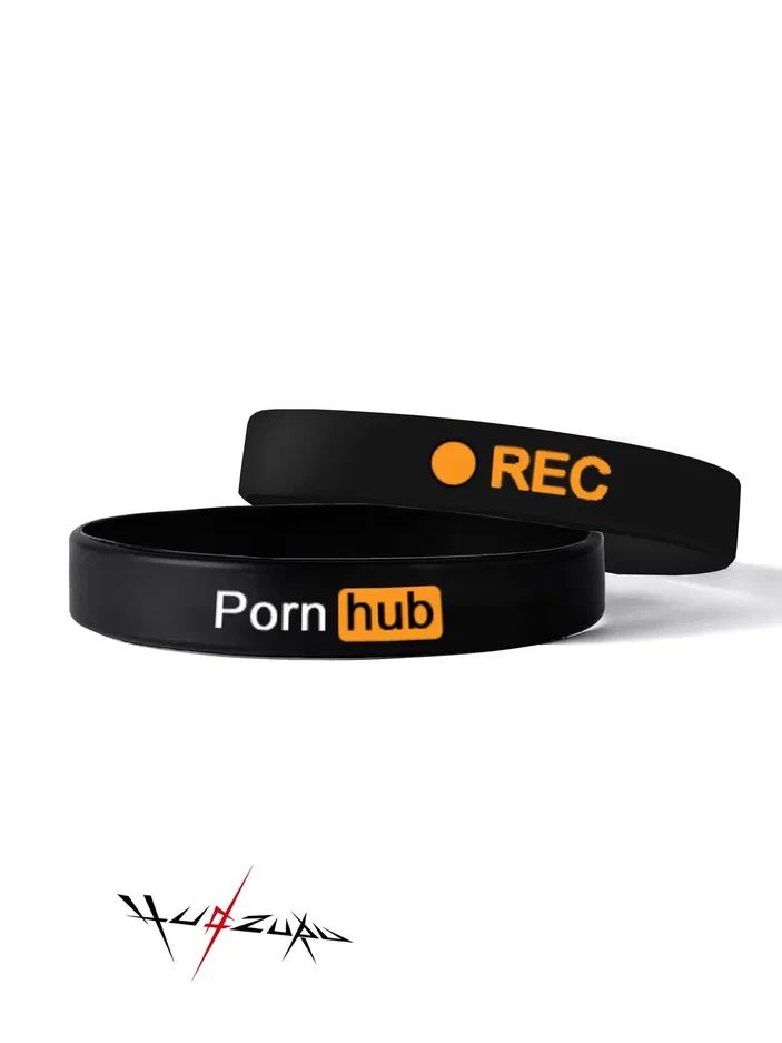 Парные браслеты на руку "PornHub / REC" #1