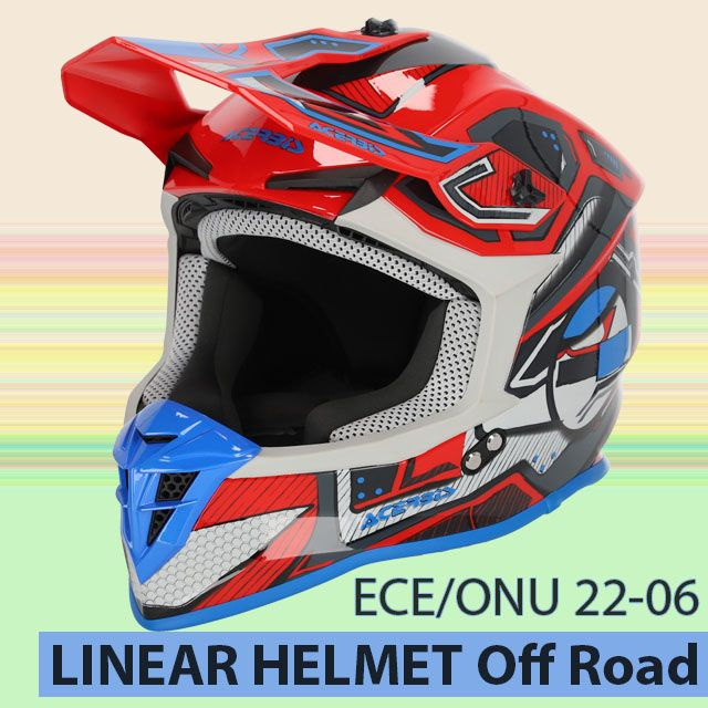 Кроссовый шлем Acerbis LINEAR L(59-60) 22-06 red/blue glossy. Товар уцененный  #1