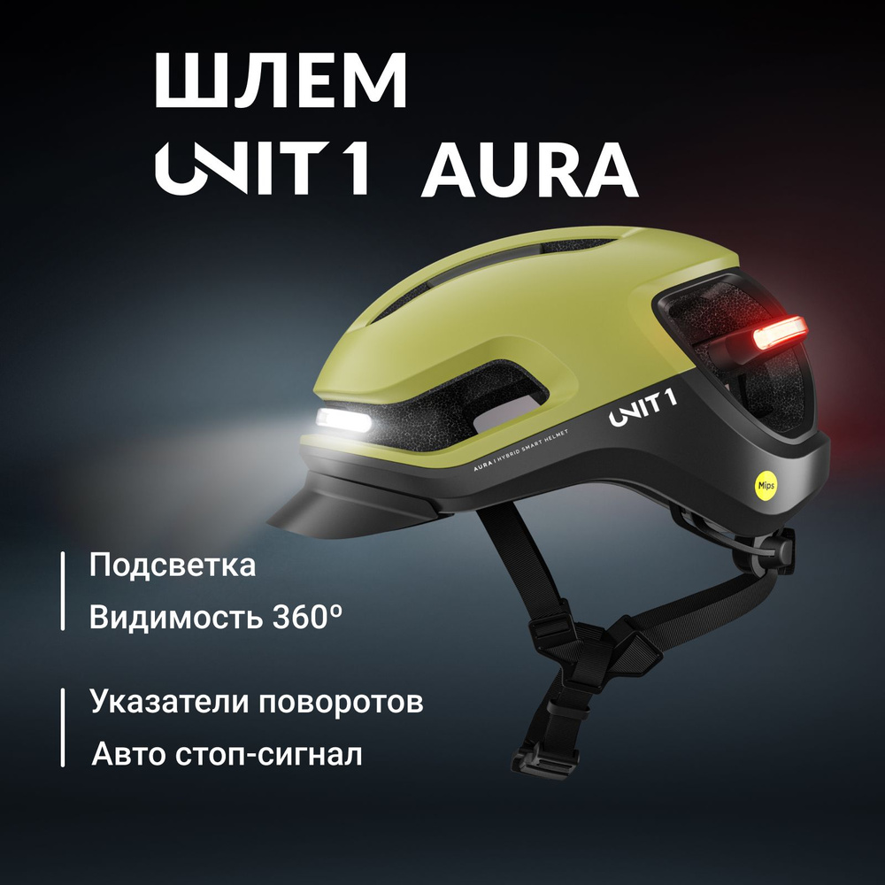 Шлем для велосипеда с подсветкой UNIT 1 Aura MIPS, размер L #1