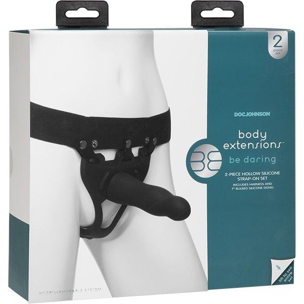 Универсальный полый страпон с удобным креплением унисекс Body Extensions - BE Daring - Black 83083  #1