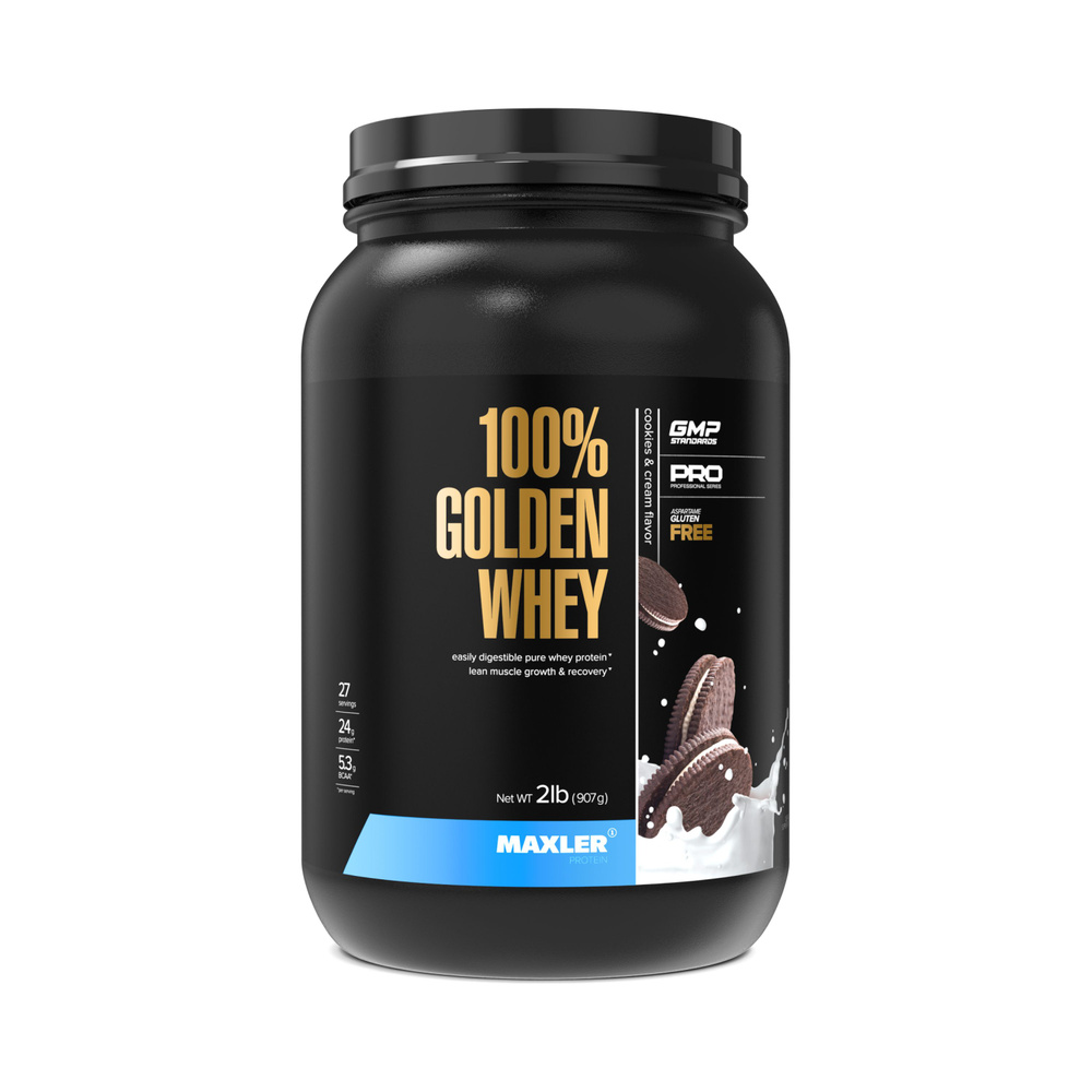 Протеин сывороточный Maxler 100% GOLDEN WHEY 907г Печенье и крем #1