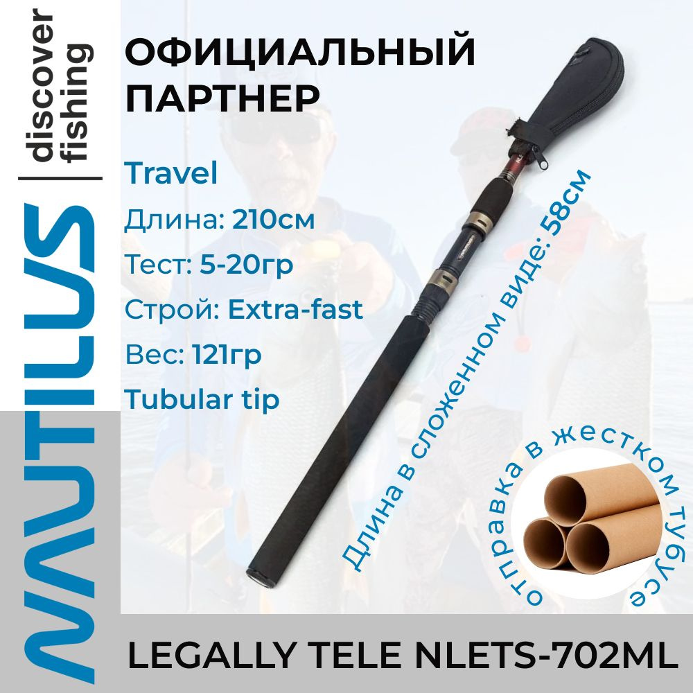 Спиннинг Nautilus Legally Tele NLETS-702ML 210см 5-20гр #1