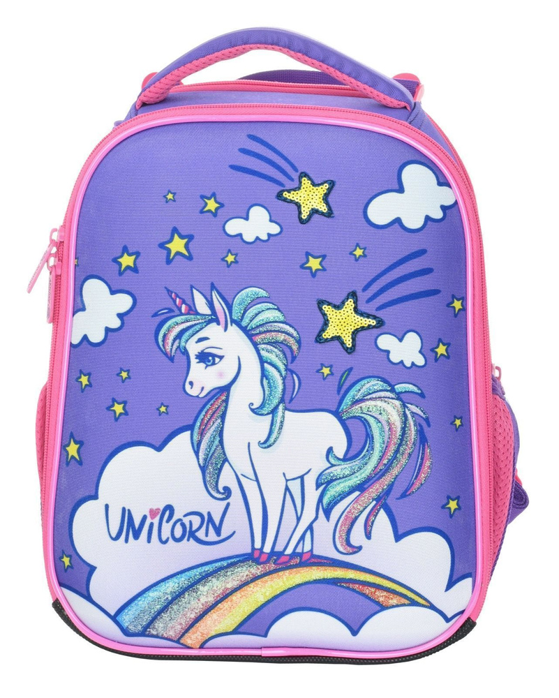 Рюкзак schoolФОРМАТ "Ergonomic 2А4M", Little Unicorn, 14 л, сиреневый, 35х26х16 см, жесткий каркас, 2 #1