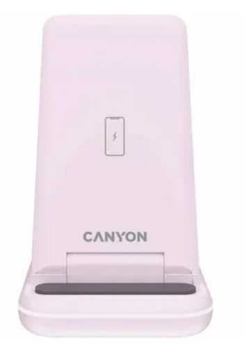 Беспроводное зарядное устройство CANYON WS-304 3в1 Розовый (CNS-WCS304IP)  #1