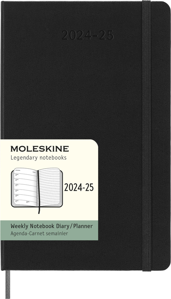 Еженедельник на 2024-2025 гг Moleskine ACADEMIC WKNT Large 130х210мм датир.18мес 208стр. черный  #1