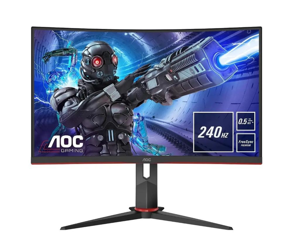 AOC Монитор Игровой 27 C27G2ZU BK VA Curved 240Гц 0.5мс 300кд м2 3000:1 80M:1 2xHDMI DP 2x2W Черный, #1