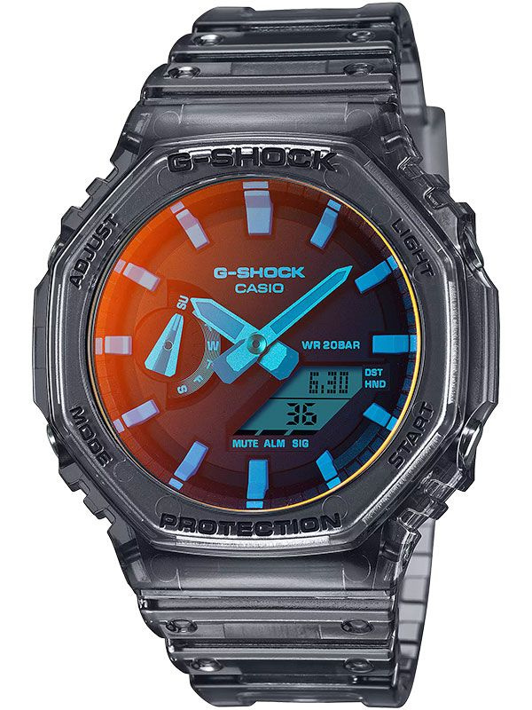 Противоударные мужские наручные часы Casio G-Shock GA-2100TLS-8A с подсветкой, будильником и секундомером #1