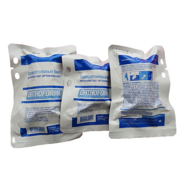 Бинт полимерный жесткий Orthoforma Cast O 4001, когезивная влагостойкая ...