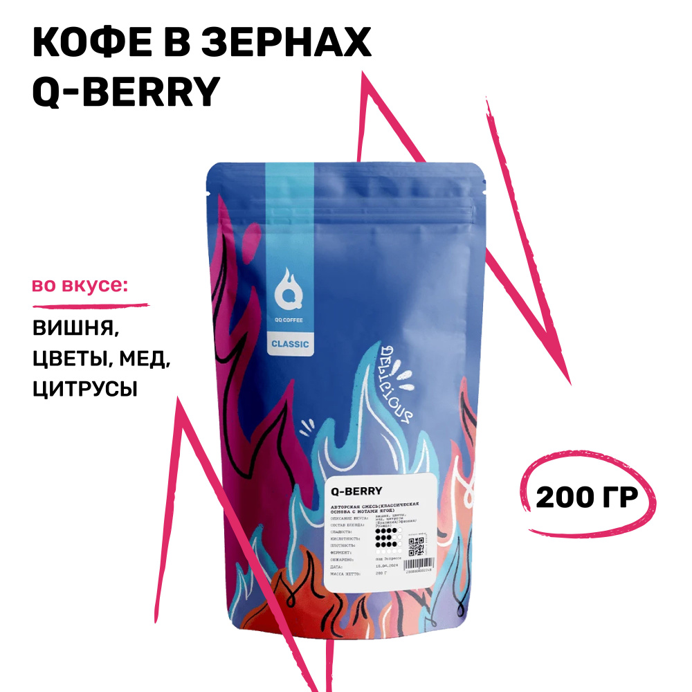 Спешелти кофе в зернах арабика 100% Q-BERRY Авторский бленд (Бразилия, Эфиопия, Руанда) 200 г от QQ COFFEE #1