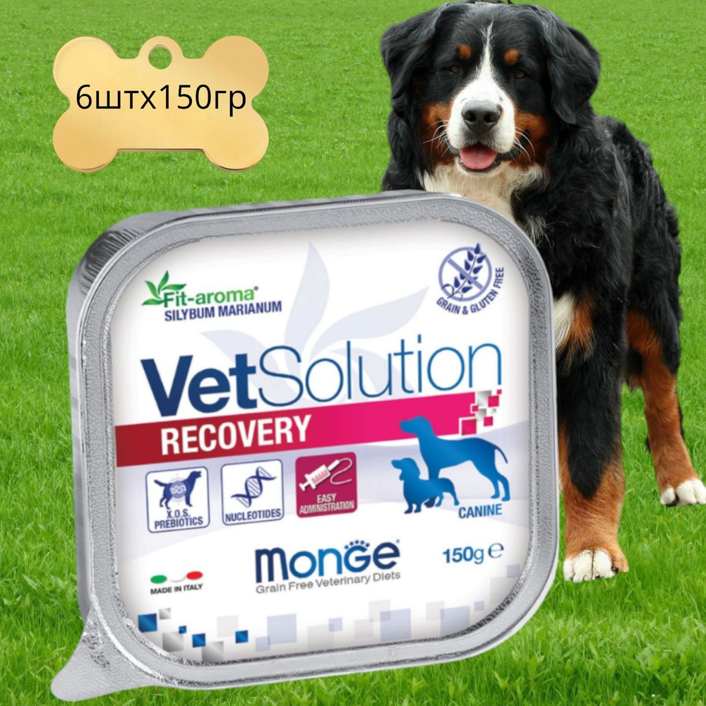 Monge dog vetsolution vet recovery. Влажная ветеринарная диета для собак рековери 150 гр х 6шт  #1