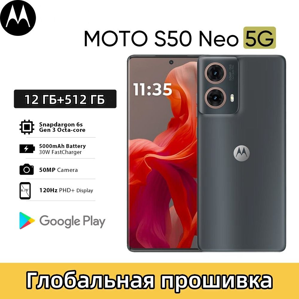 Motorola Смартфон Global Rom Motorola S50 Neo 5G Поддержка смартфона Google Play Snapdragon 6S Gen 3 #1