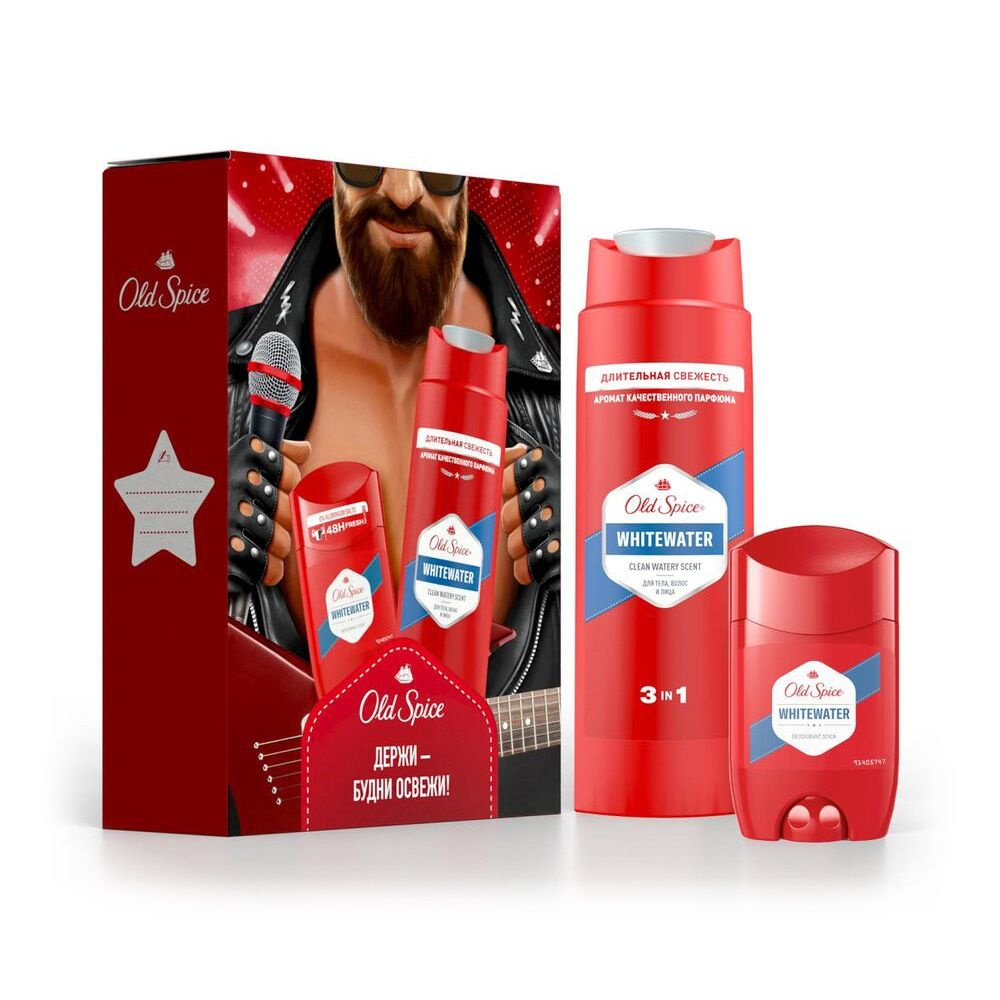 Подарочный набор Old Spice Whitewater дезодорант-стик, 50 мл, гель для душа 3 в 1, 250 мл  #1