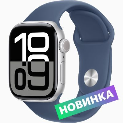 Умные часы Apple Watch Series 10, 46 мм, Silver, Sport Band, Denim, M/L #1