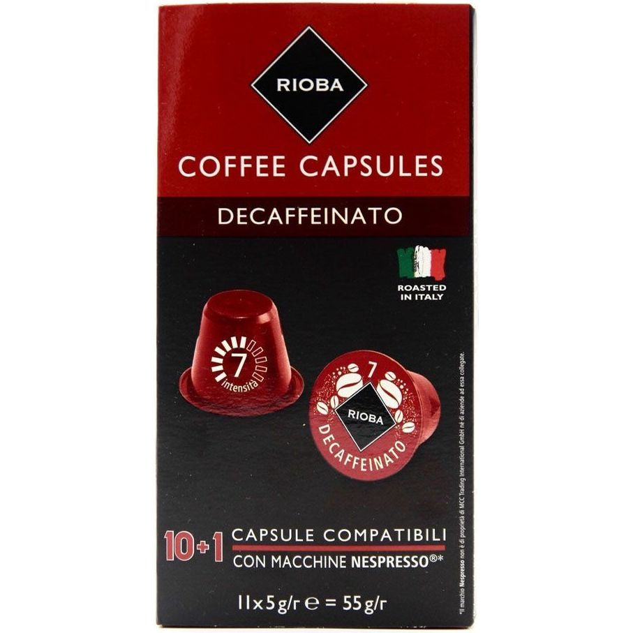 Кофейный напиток Rioba Espresso Decaffeinato капсулы 5 г х 11 шт #1