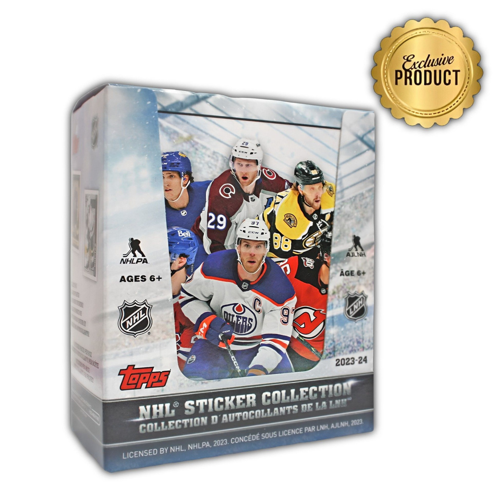 Наклейки НХЛ 2023-24 / Topps NHL Sticker Collection / блок хоккейных наклеек (50 пакетиков) для любителей #1