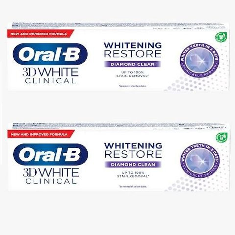 Oral-B Зубная паста Pro-3D White Clinical, Сияющая белизна, 75 мл, 2 шт #1