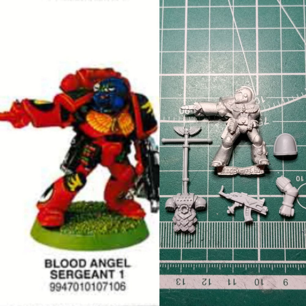 Blood Angels Sergeant 1 1993 Space Marines Warhammer миниатюра металл #1