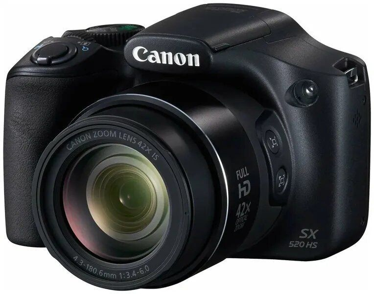 Canon Компактный фотоаппарат Фотоаппарат PowerShot SX520 HS, черный, черный  #1