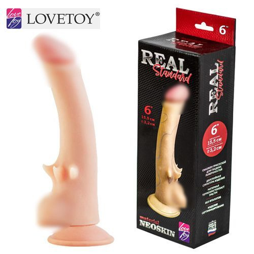 Lovetoy Фаллоимитатор неоскин на присоске REAL Standard (20.5 см х 4.3 см)  #1