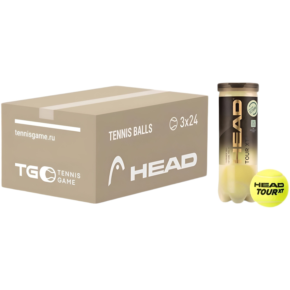 Head Мячи для большого тенниса HEAD TOUR XT - 3B (1 коробка, 24 банки, 72 мяча)  #1