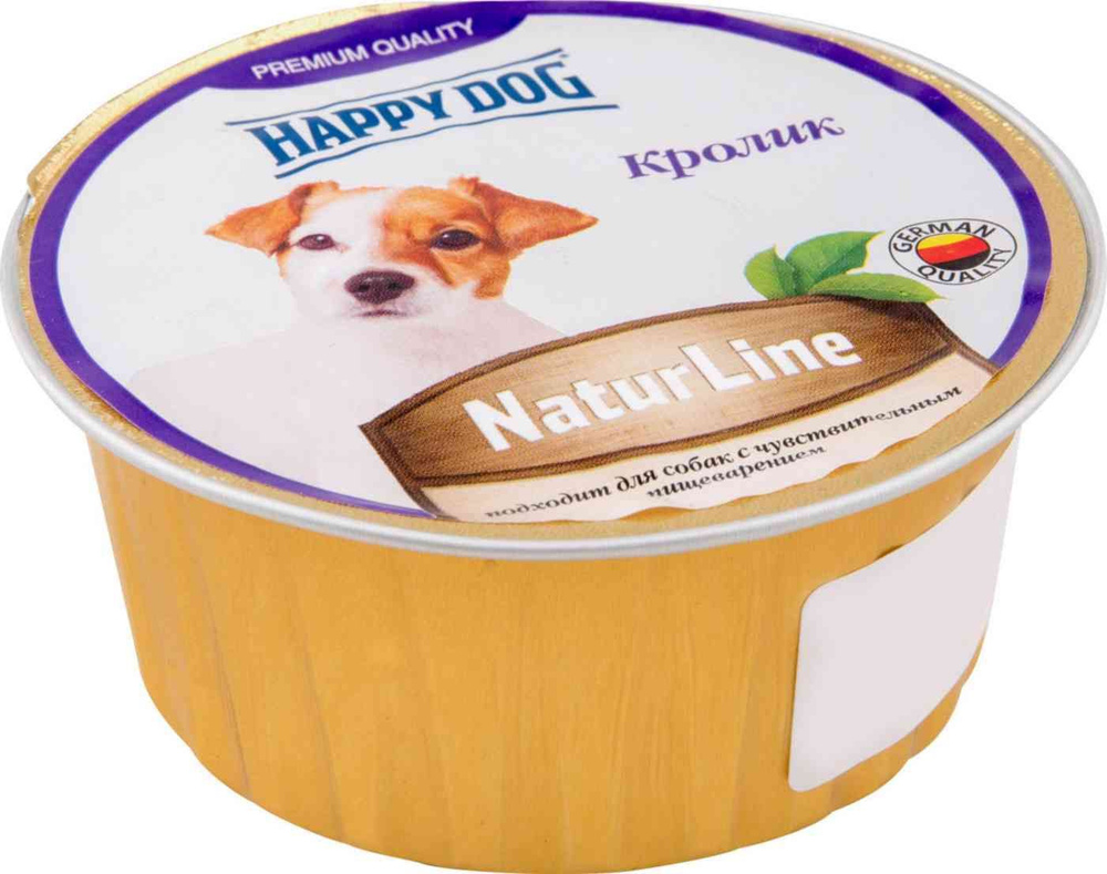 Влажный корм для собак с чувствительным пищеварением Happy Dog NaturLine Кролик, 125 г, 1 шт  #1