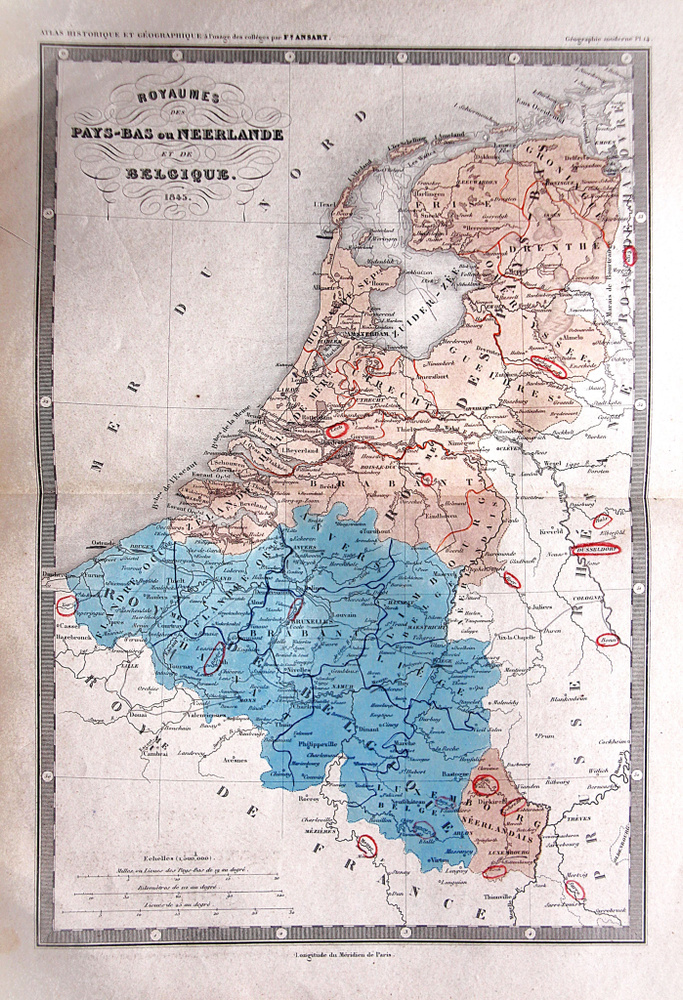 Карта Нидерландов и Бельгии на 1845 г. #1