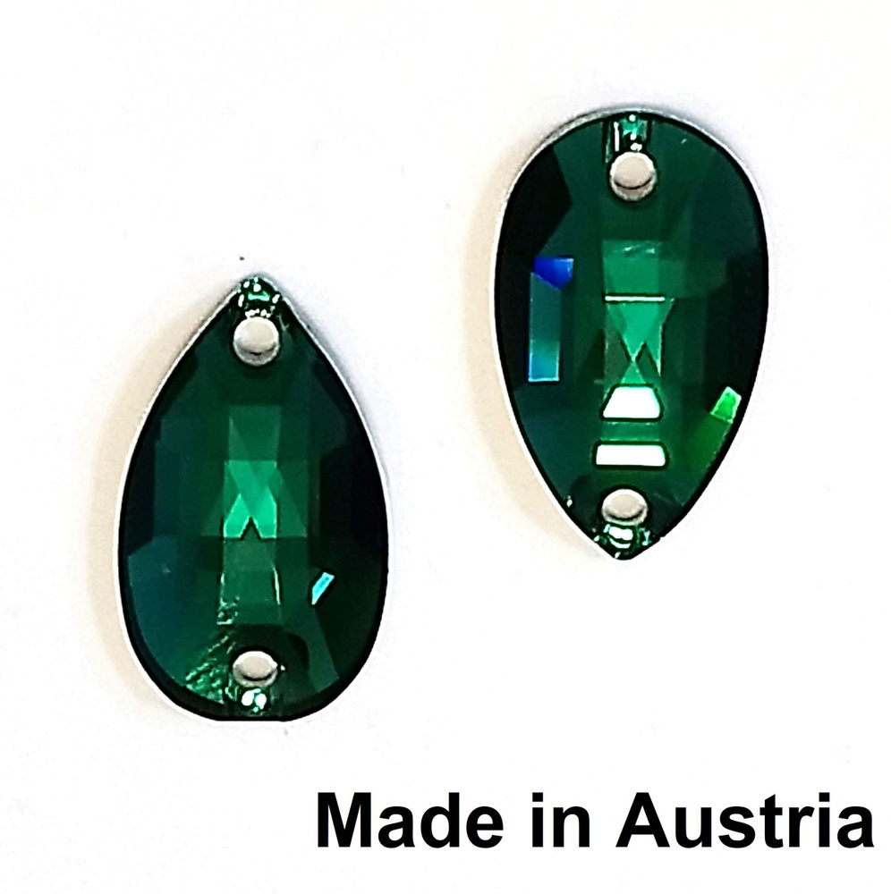 Swarovski стразы пришивные 3230 Капля Emerald 18 x 10,5 mm 2 шт. #1