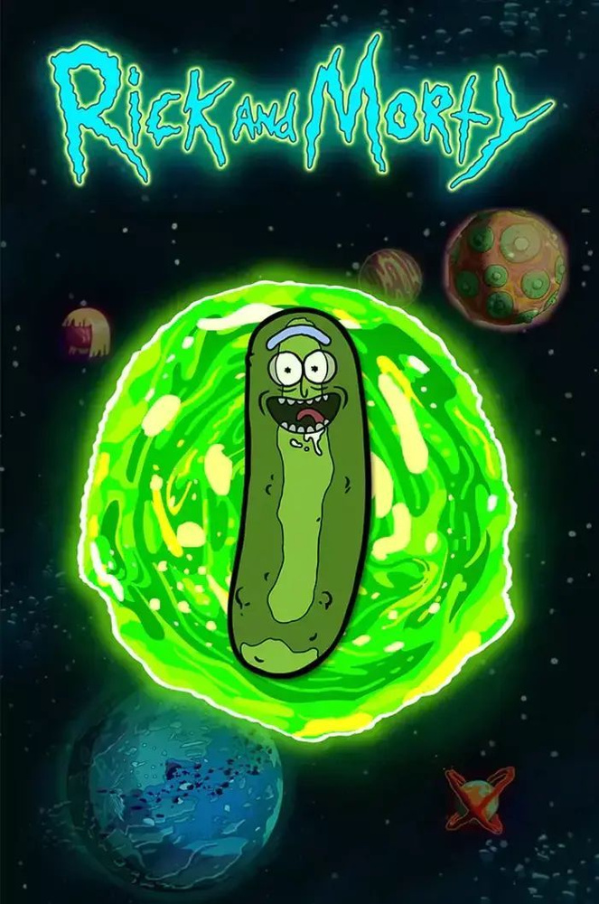 Металлический пин Rick and Morty: Pickle Rick Огурчик Рик #1