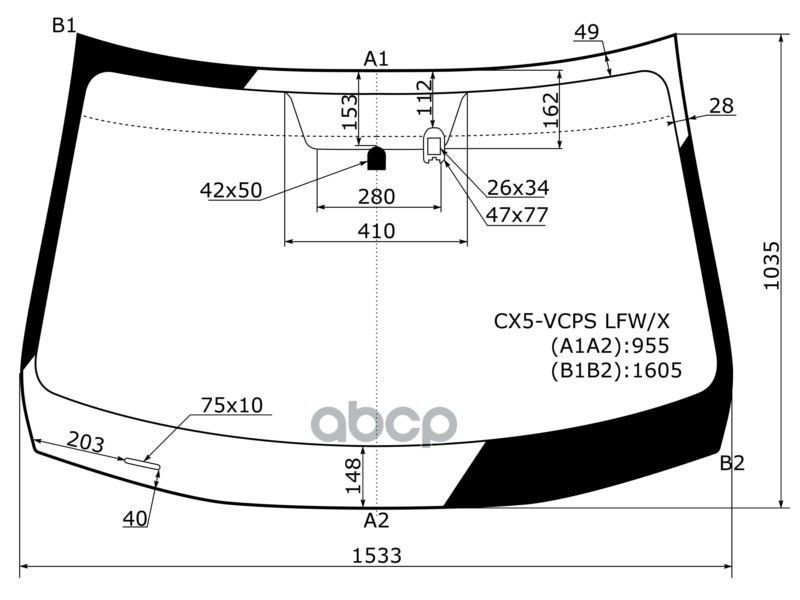 XYG Стекло лобовое (Датчик дождя) Mazda CX-5 11-17 #1