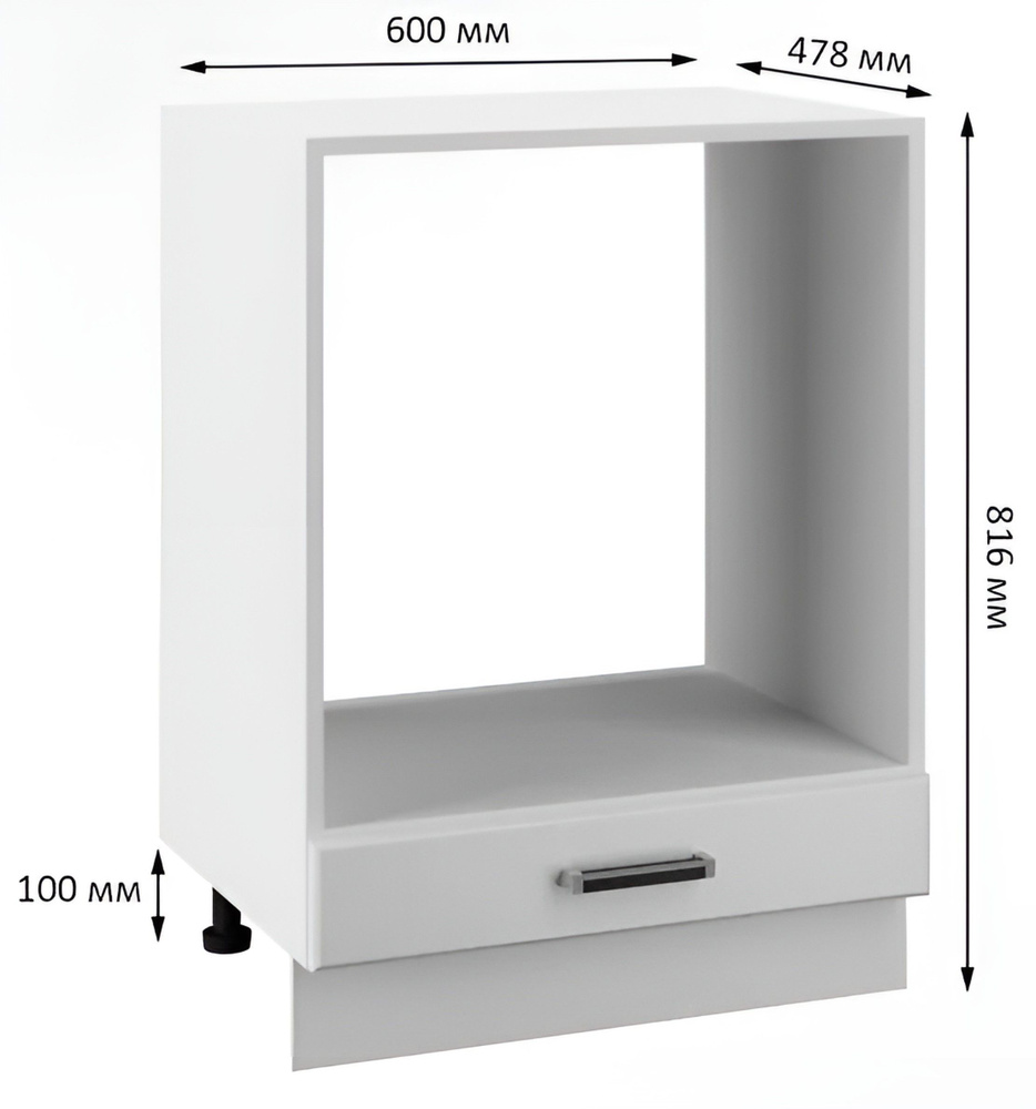 Шкаф кухонный напольный для духовки Полюс 60 см, МДФ Белое дерево  #1