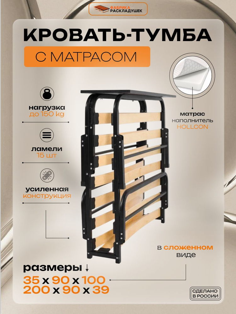 Фабрика-Раскладушек Раскладушка Люкс +90,90х200х39см #1