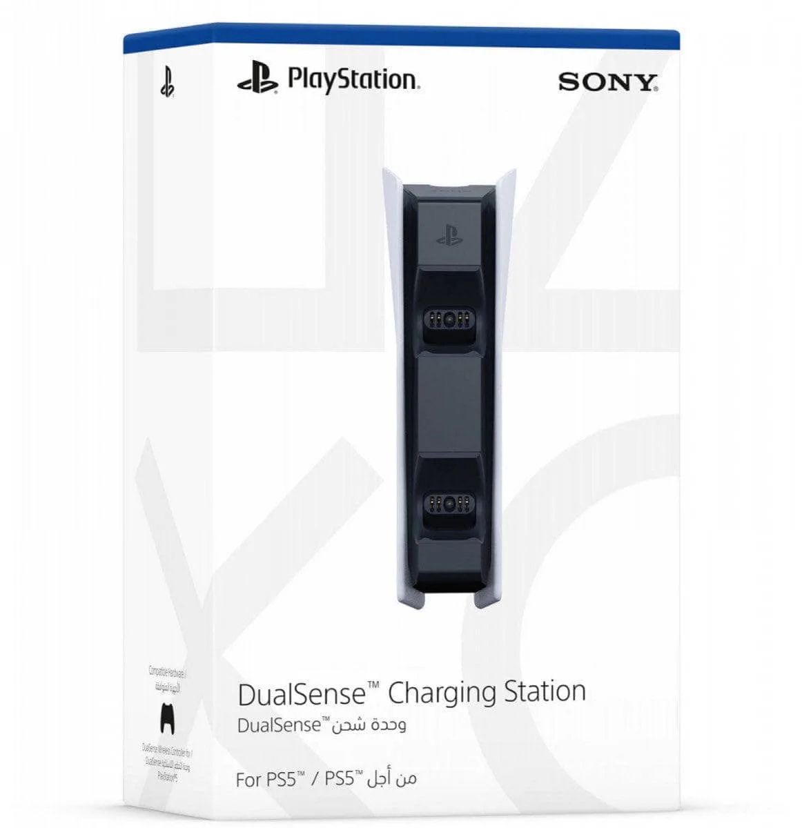 ЗаряднаястанцияSonyDualSenseнадвагеймпададляPS5,белый/черный