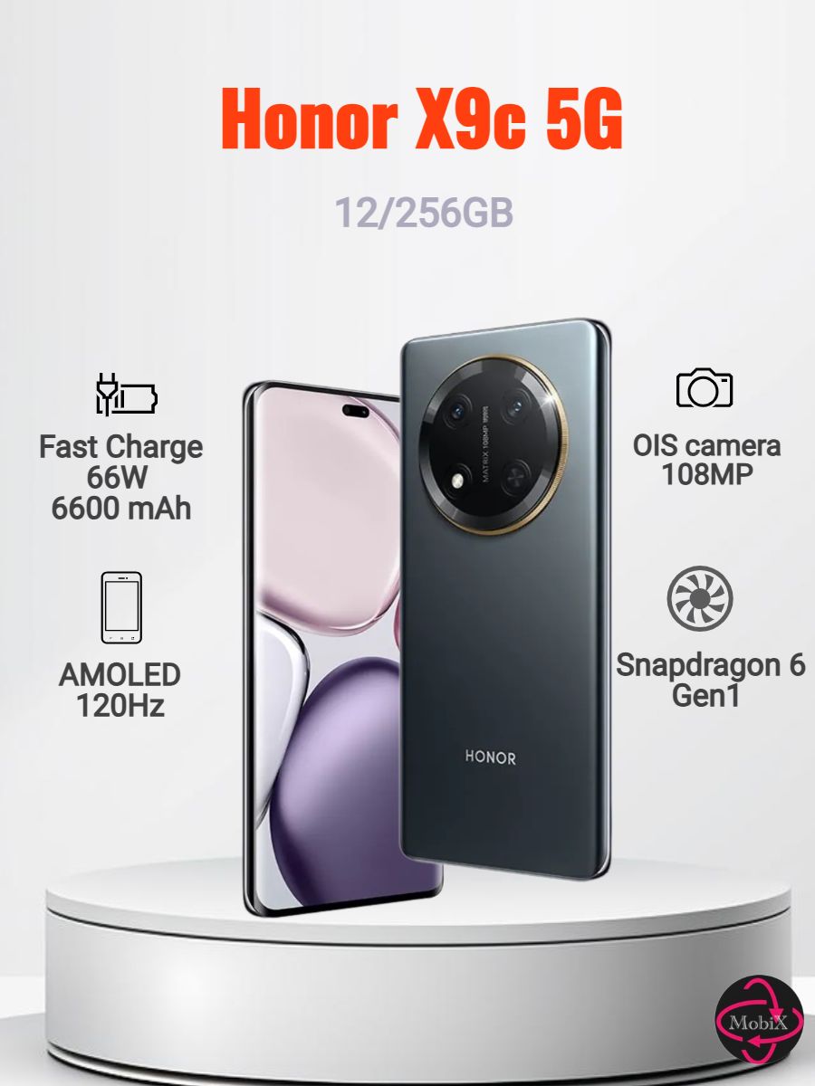 HonorСмартфонHonorX9c5GРостест(EAC)12/256ГБ,черныйматовый