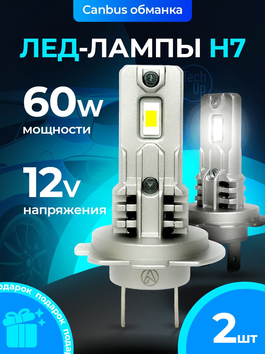 ЛЕДЛАМПЫH7MEGA60W.LEDЛампочкисветодиодныеяркиевфарыиптф.2шт.