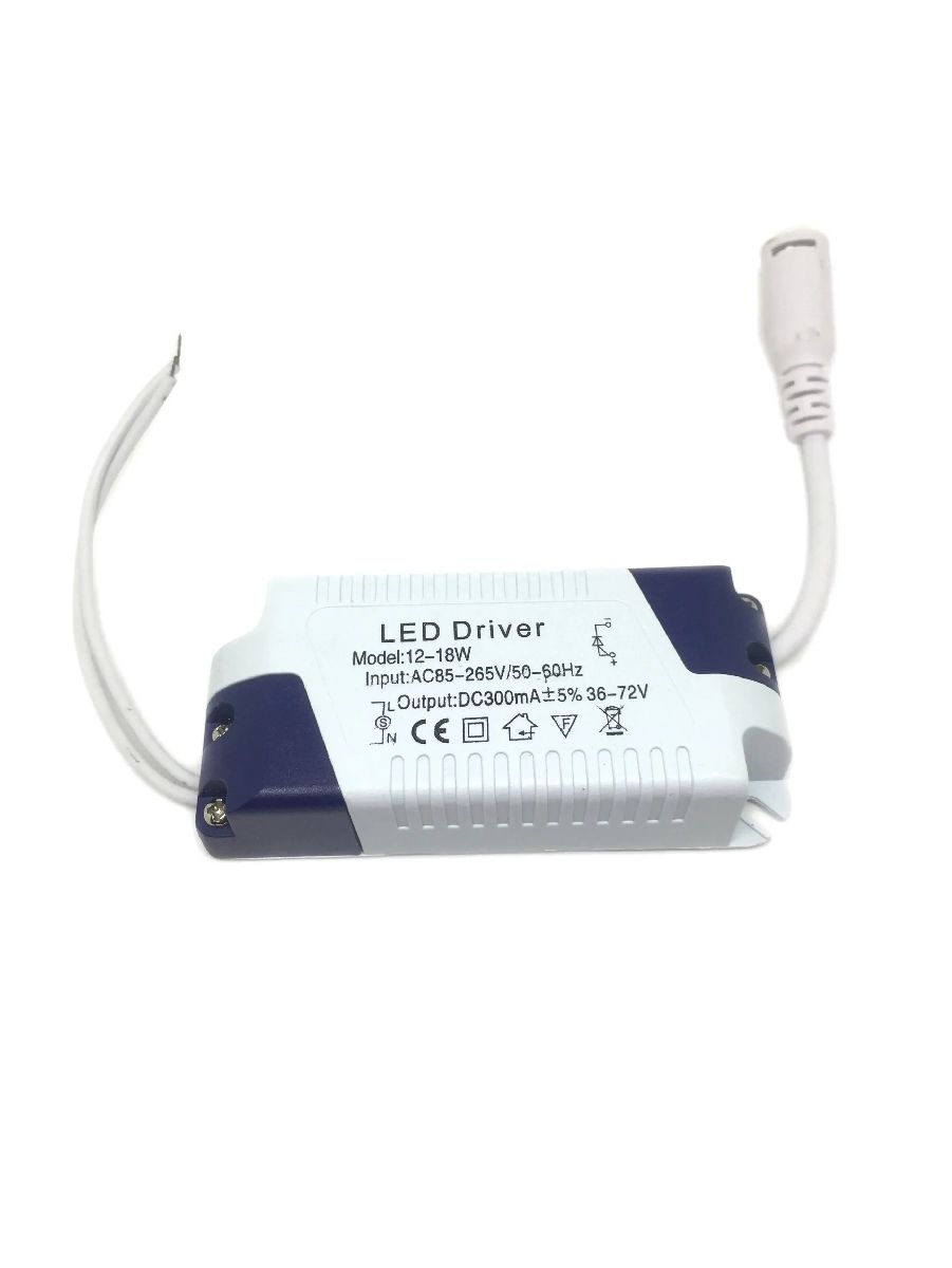 Светодиодныйдрайвер12-18WAC90-265Вот12до18x1WTсветодиодов36-72В300mAвкорпусе