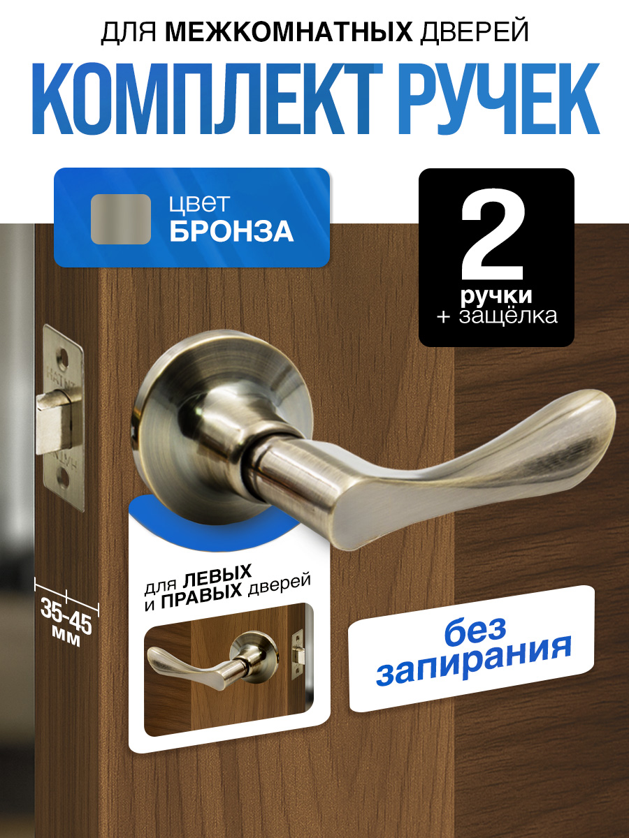 РучкадвернаямежкомнатнаясзащелкойТитан891-05АВАнтичнаябронза(безключейификсатора)