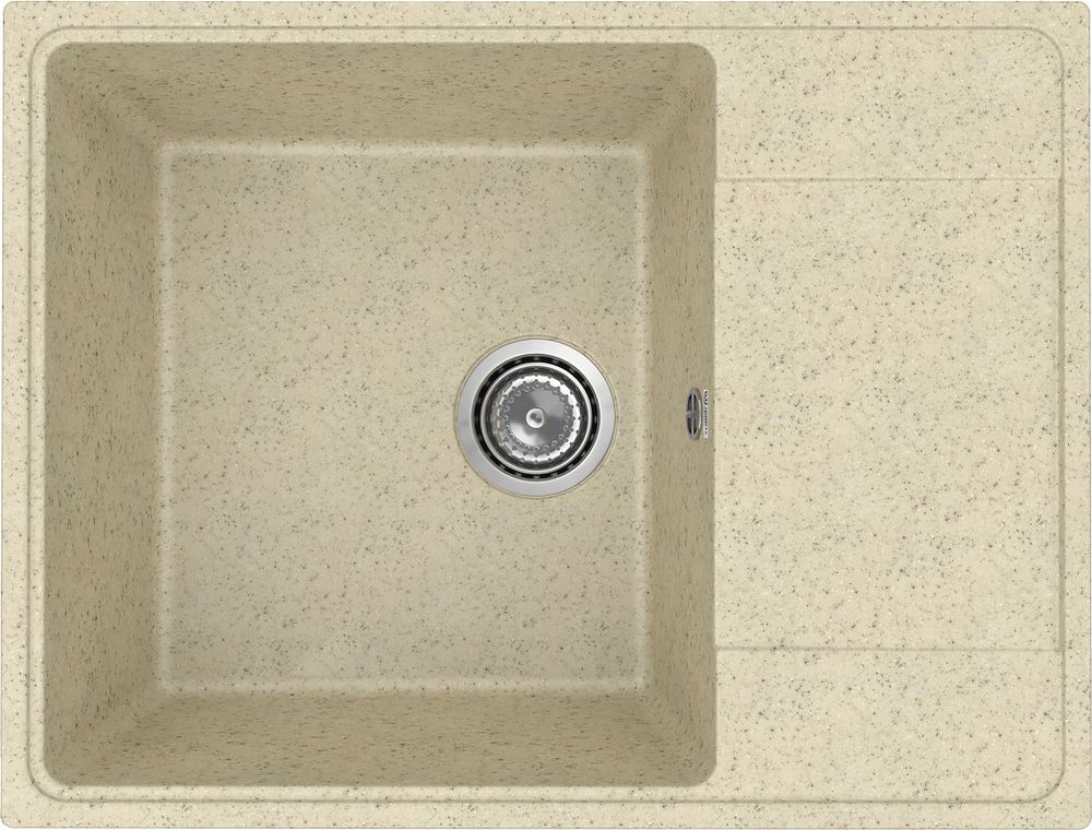 МойкакухоннаяPractikPR-M650-002прямоугольная,65x49,мойкадлякухни,скрылом,бежевая,российская
