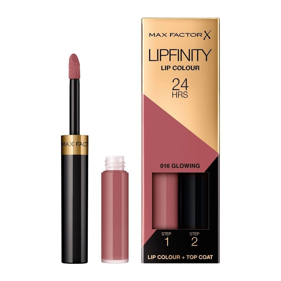 Max Factor Помада для губ Lipfinity Lip Colour, жидкая, стойкая и увлажняющий блеск, тон 016 GLOWING #1