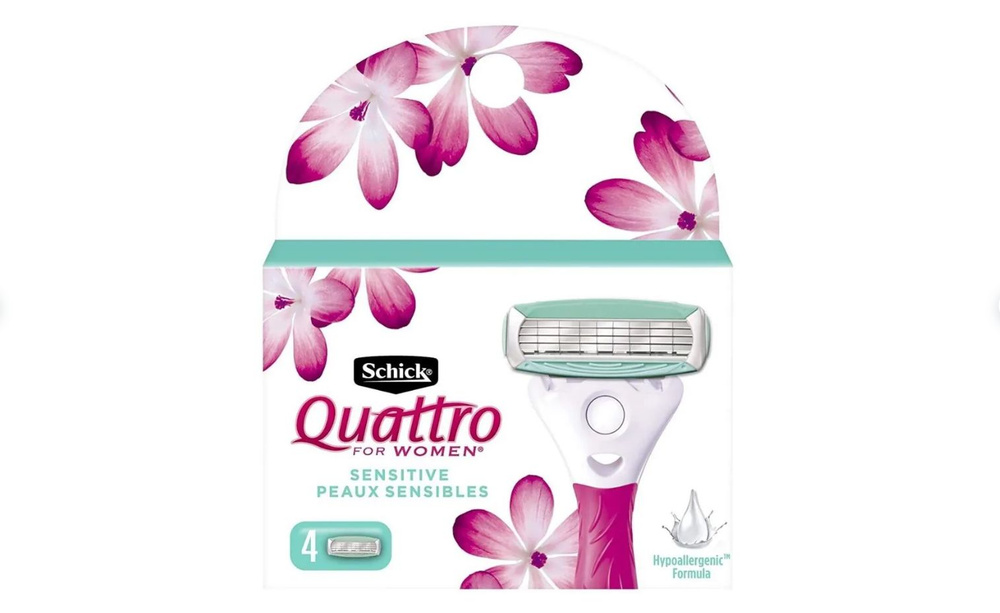 Schick Quattro for women Sensitive Сменные кассеты 4 шт #1