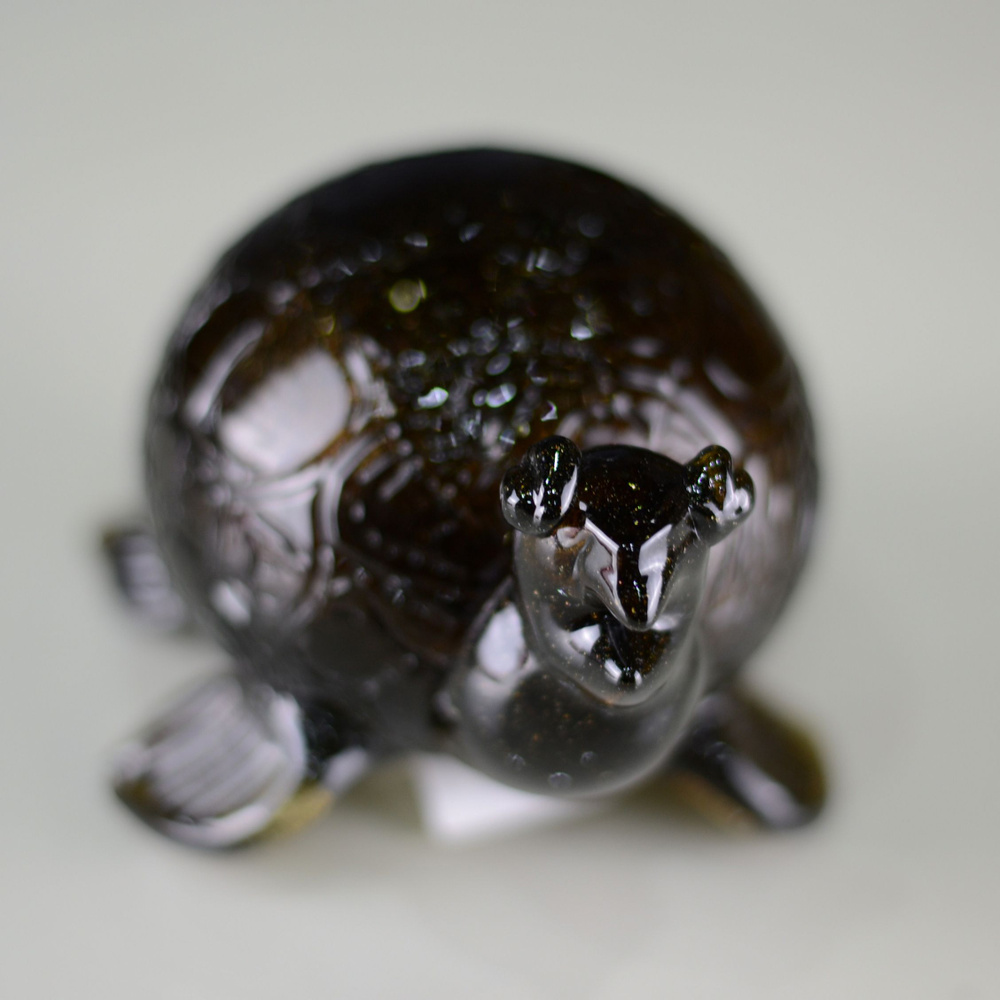 Декоративное изделие из стекла "Черепаха" коричневая (6856) Неман стеклозавод  #1